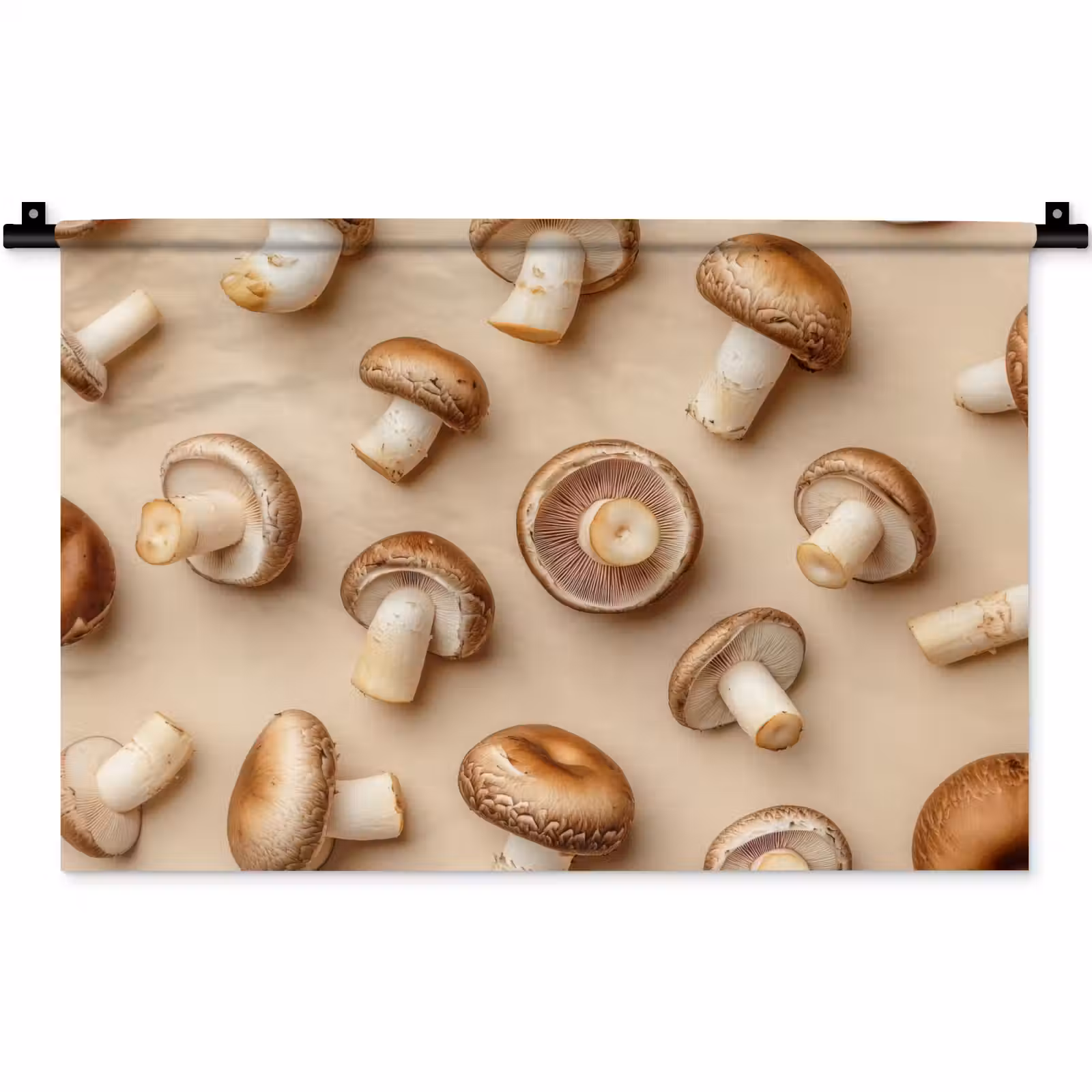 Wandkleed - Kastanje Champignons - Beige — 1