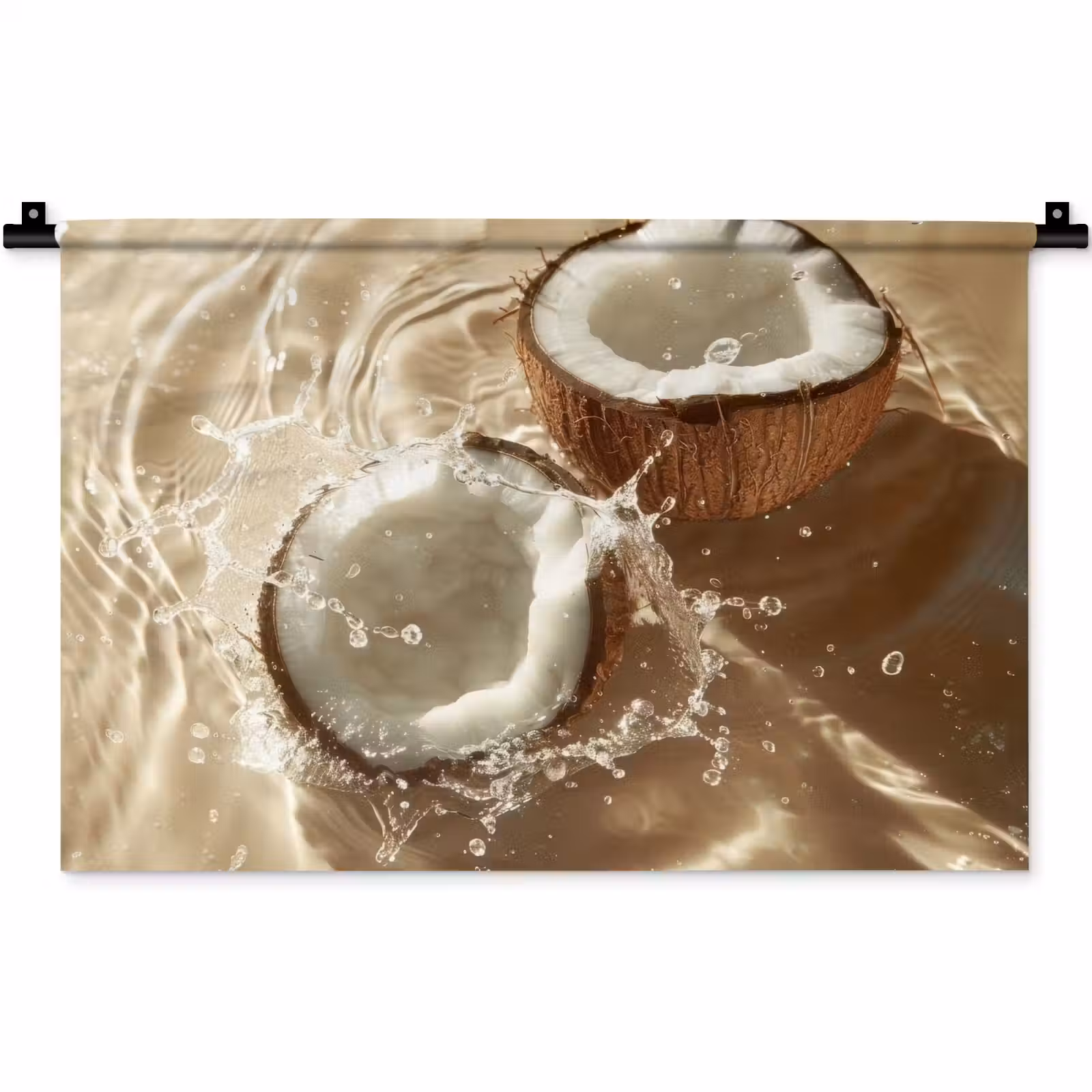 Wandkleed - Kokosnoot - Water - Beige - Spetters — 1