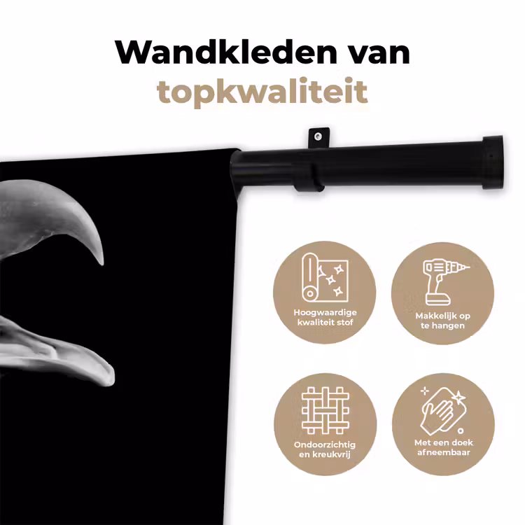 Wandkleed - Adelaar - Portret - Roofvogels - Zwart - Wit - Vogel — 3