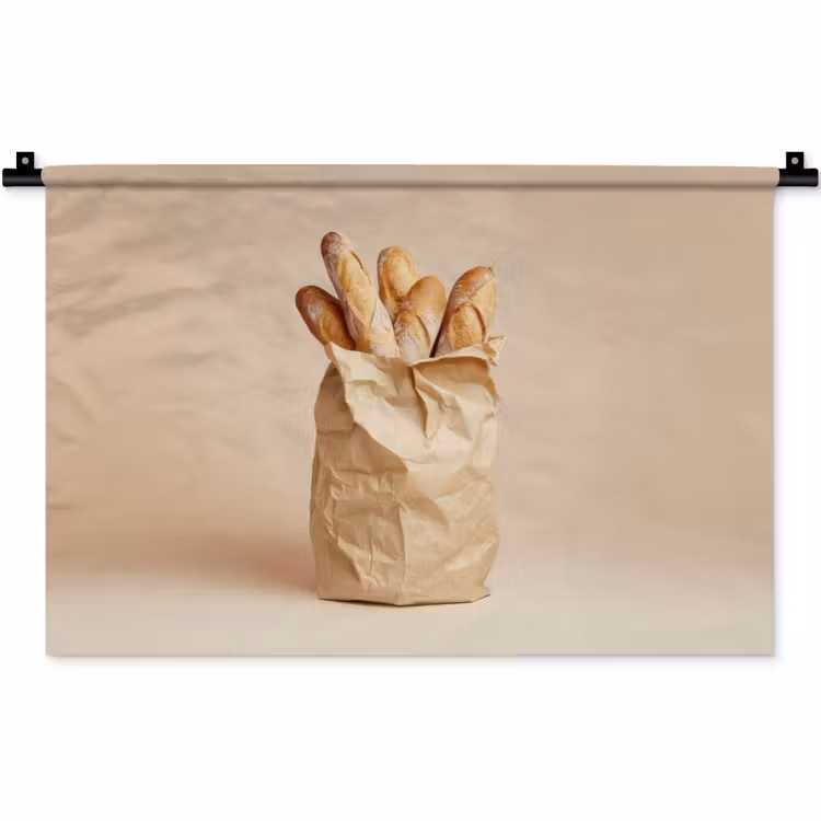 Wandkleed - Baguette - Brood - Stokbrood - Beige — 1