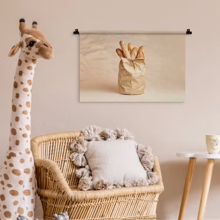 Wandkleed - Baguette - Brood - Stokbrood - Beige — 5