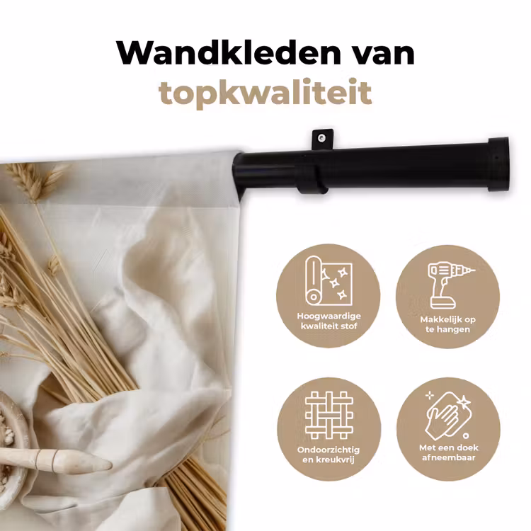 Wandkleed - Bloem - Hout - Tarwe — 3