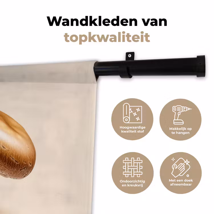 Wandkleed - Champignons - Zacht - Beige — 3