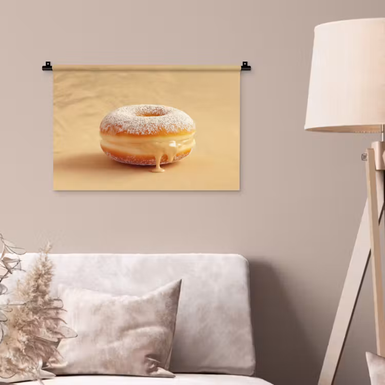 Wandkleed - Donut - Romig - Poedersuiker - Beige — 2