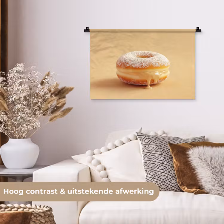 Wandkleed - Donut - Romig - Poedersuiker - Beige — 4