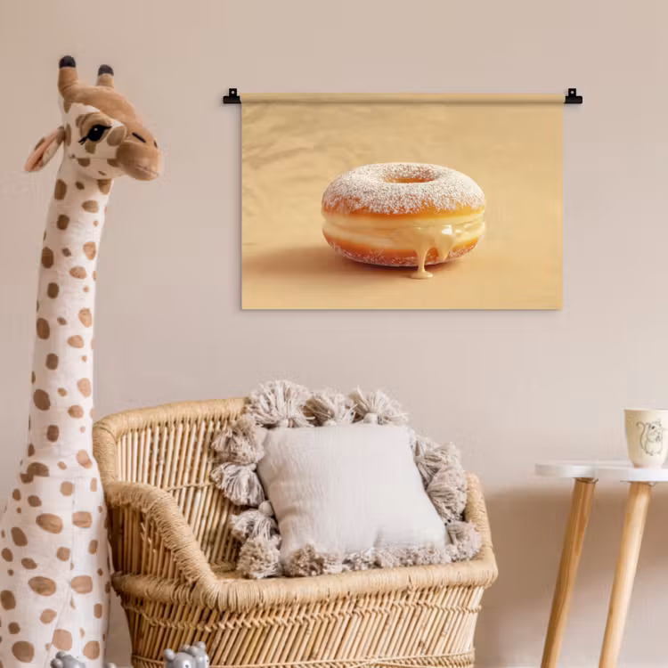 Wandkleed - Donut - Romig - Poedersuiker - Beige — 5