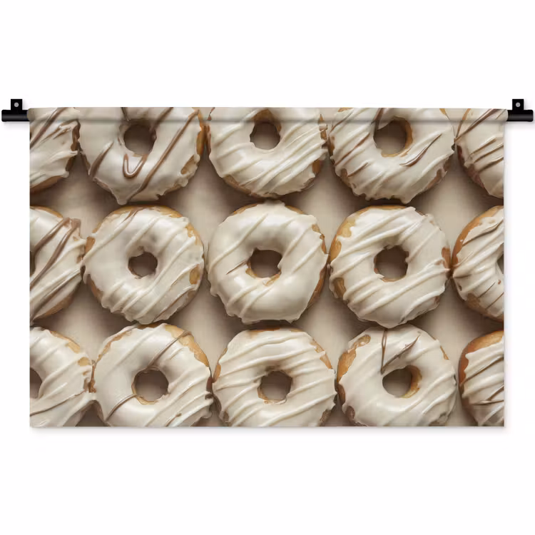 Wandkleed - Donuts - Chocolade - Wit - Beige — 1
