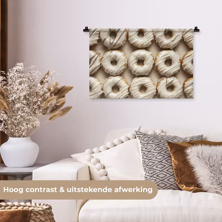 Wandkleed - Donuts - Chocolade - Wit - Beige — 4