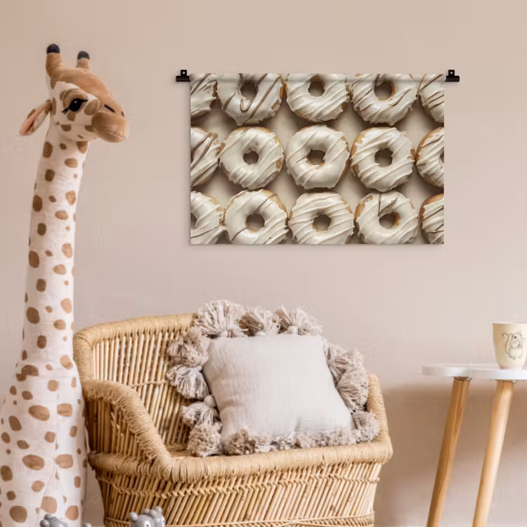 Wandkleed - Donuts - Chocolade - Wit - Beige — 5
