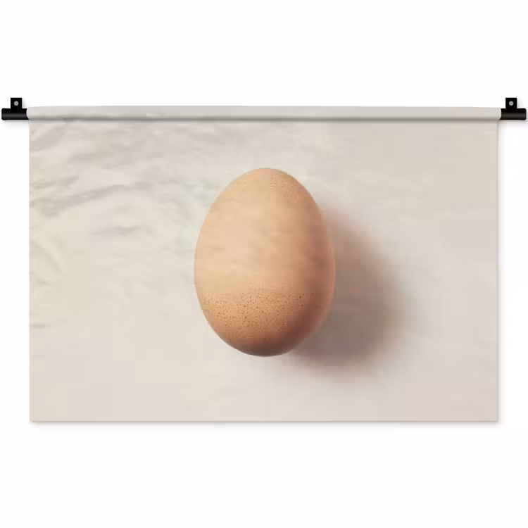 Wandkleed - Ei - Beige - Ovaal - Egaal — 1
