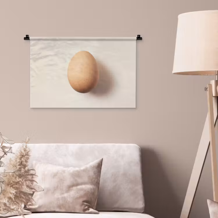 Wandkleed - Ei - Beige - Ovaal - Egaal — 2