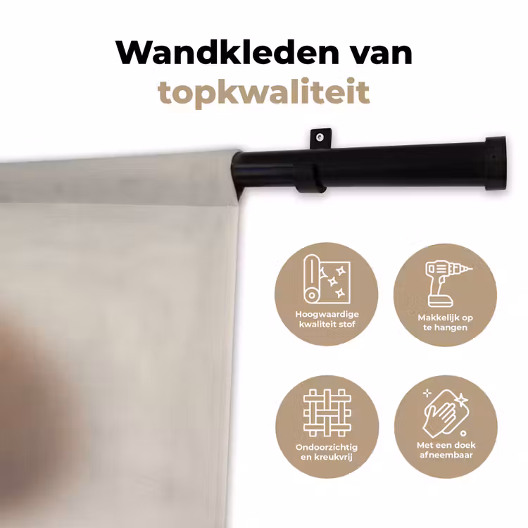 Wandkleed - Ei - Beige - Ovaal - Egaal — 3