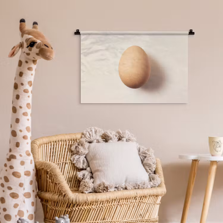 Wandkleed - Ei - Beige - Ovaal - Egaal — 5