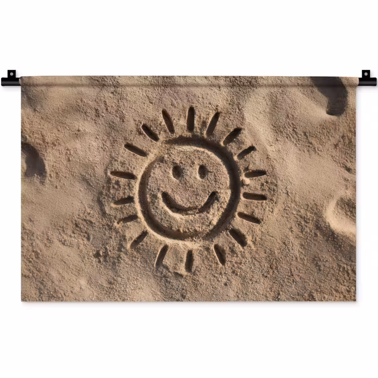 Wandkleed - Gezichtje - Zon - Zand - Getekend — 1