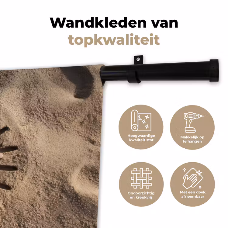 Wandkleed - Gezichtje - Zon - Zand - Getekend — 3