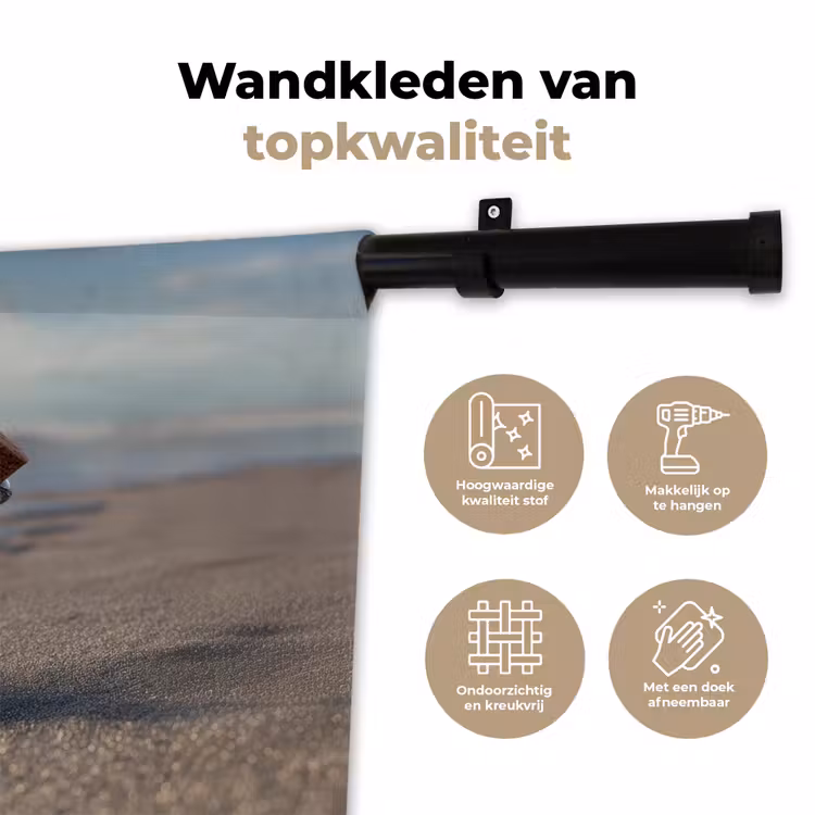 Wandkleed - Glazenfles - Post - Zee - Zand — 3