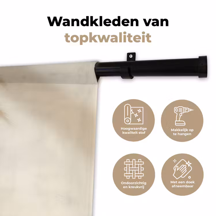 Wandkleed - Granen - Hout - Kom - Beige — 3