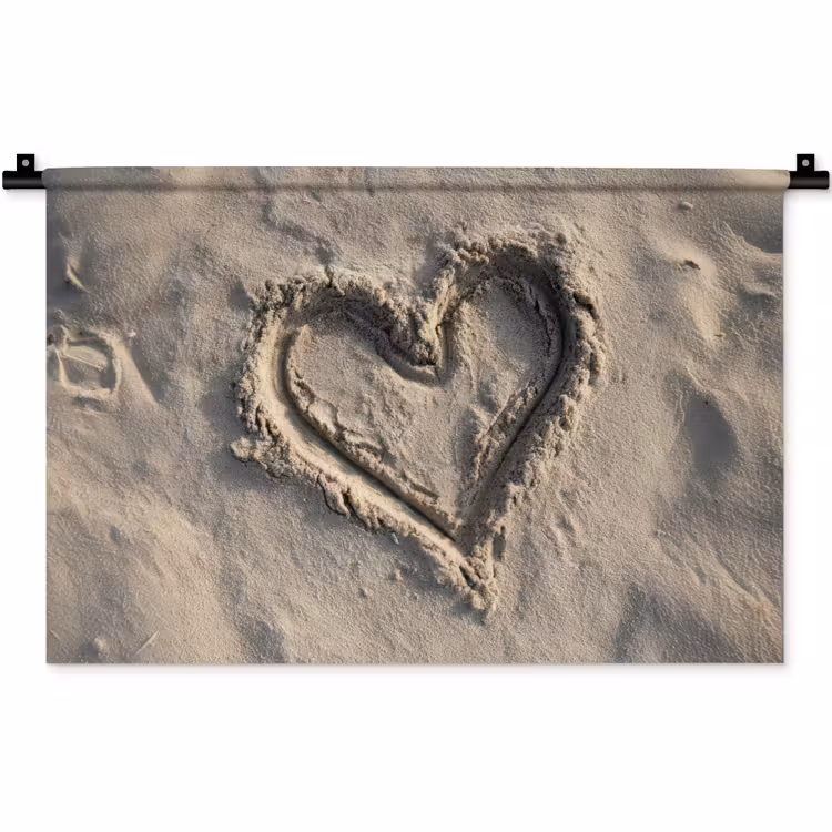 Wandkleed - Hartvorm - Getekend - Beige - Zand — 1