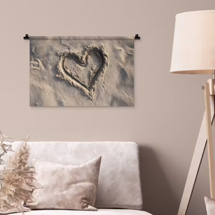 Wandkleed - Hartvorm - Getekend - Beige - Zand — 2