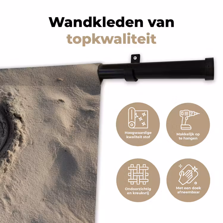 Wandkleed - Hartvorm - Getekend - Beige - Zand — 3