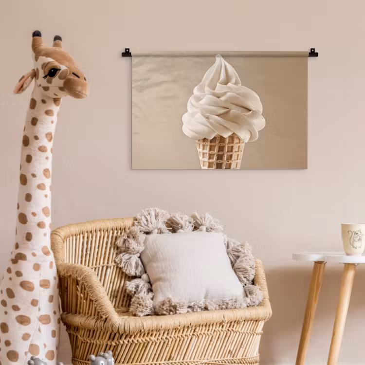 Wandkleed - IJs - Softijs - Romig - Hoorntje - Beige — 5