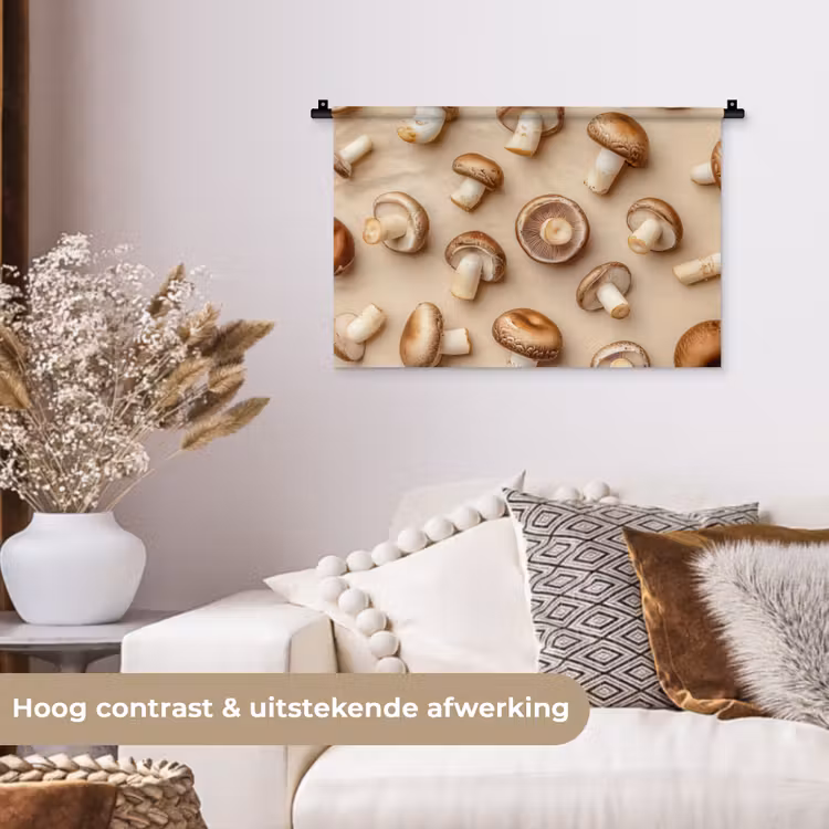 Wandkleed - Kastanje Champignons - Beige — 4