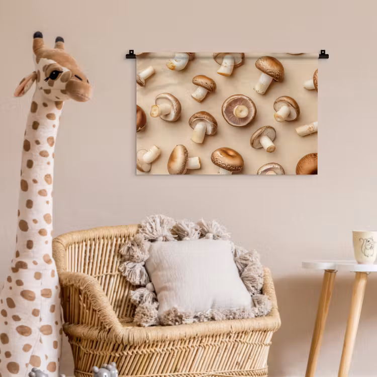 Wandkleed - Kastanje Champignons - Beige — 5