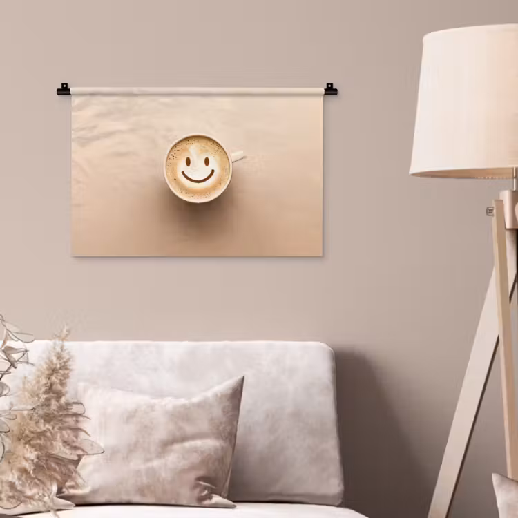 Wandkleed - Koffie - Melkschuim - Lach - Beige — 2