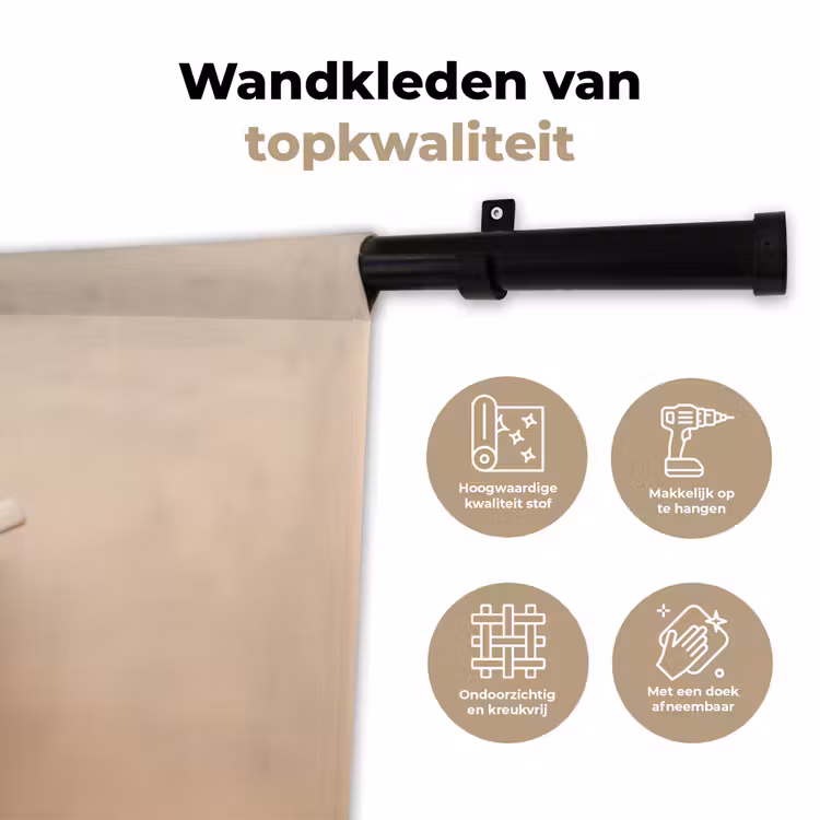 Wandkleed - Koffie - Melkschuim - Lach - Beige — 3