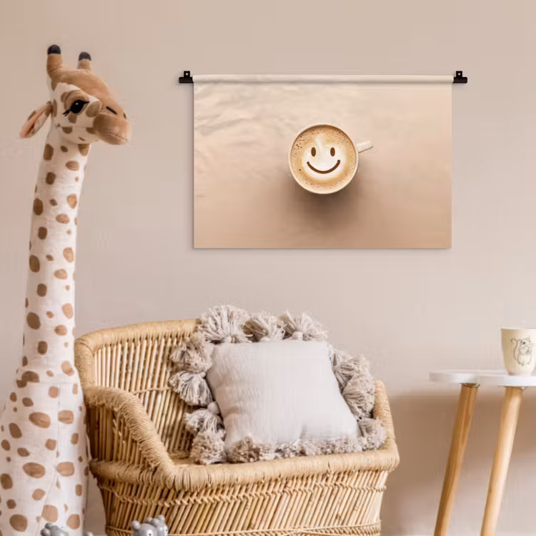 Wandkleed - Koffie - Melkschuim - Lach - Beige — 5