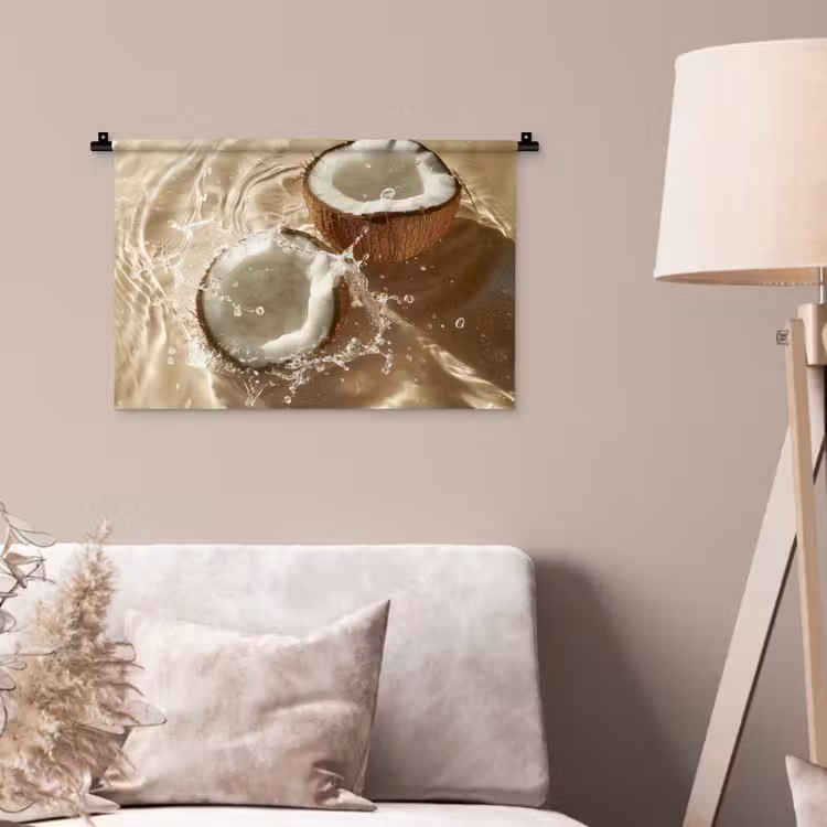 Wandkleed - Kokosnoot - Water - Beige - Spetters — 2