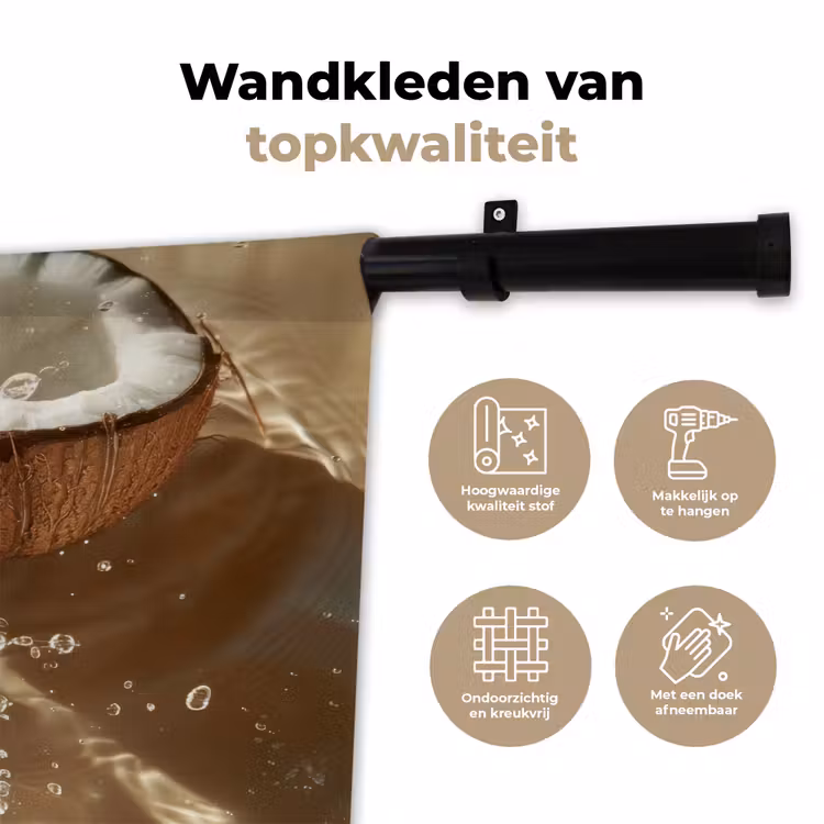 Wandkleed - Kokosnoot - Water - Beige - Spetters — 3