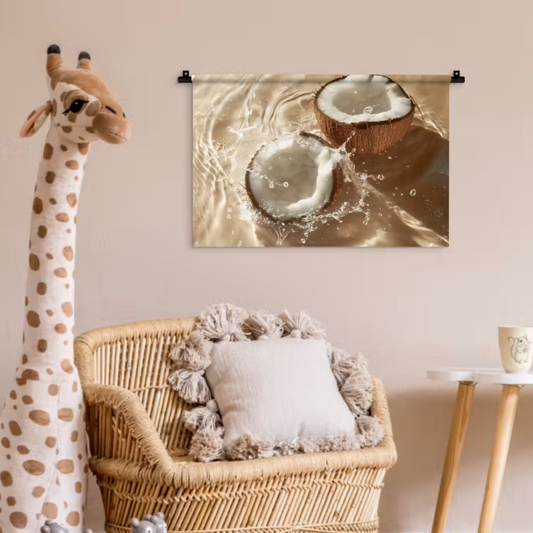Wandkleed - Kokosnoot - Water - Beige - Spetters — 5