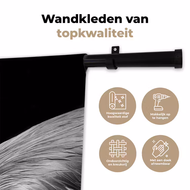 Wandkleed - Kraanvogel - Zwart - Wit - Vogel - Dieren — 3