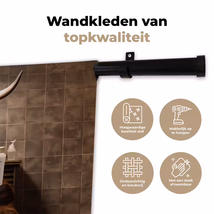 Wandkleed - Schotse hooglander - Krant - Toilet — 3