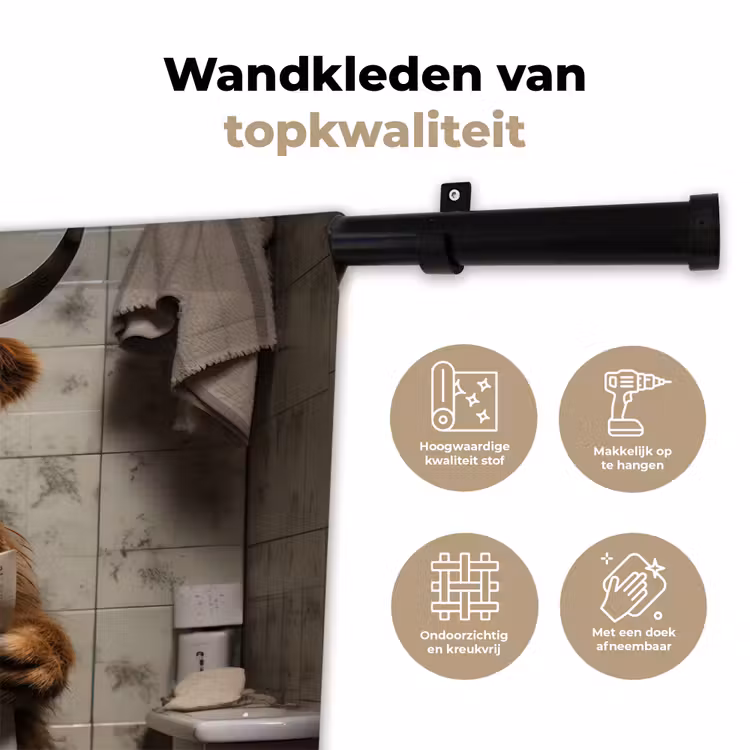 Wandkleed - Schotse hooglander - Toilet - Krant - Badkamer — 3