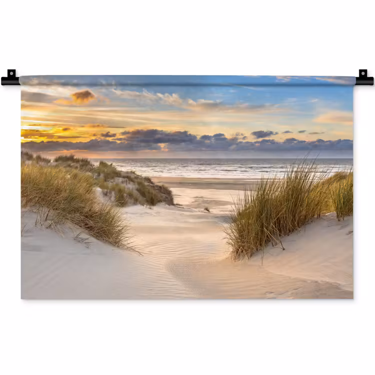 Wandkleed - Strand - Duin - Gras - Zonsondergang - Zee — 1