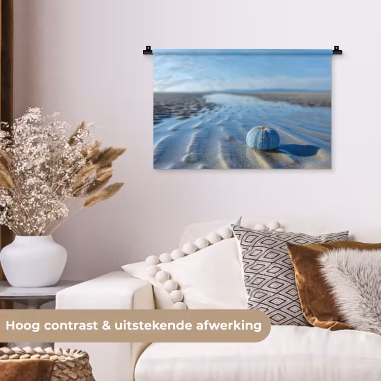 Wandkleed - Strand - Schild - Water - Blauw — 4