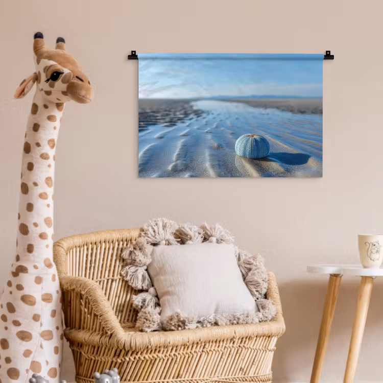 Wandkleed - Strand - Schild - Water - Blauw — 5
