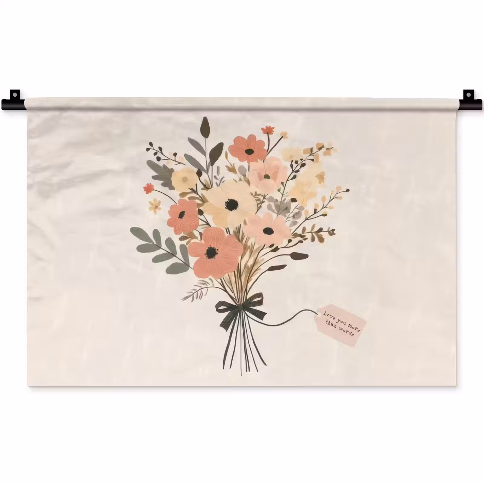 Wandkleed - Bloemen - Quote - Beige - Lint — 1