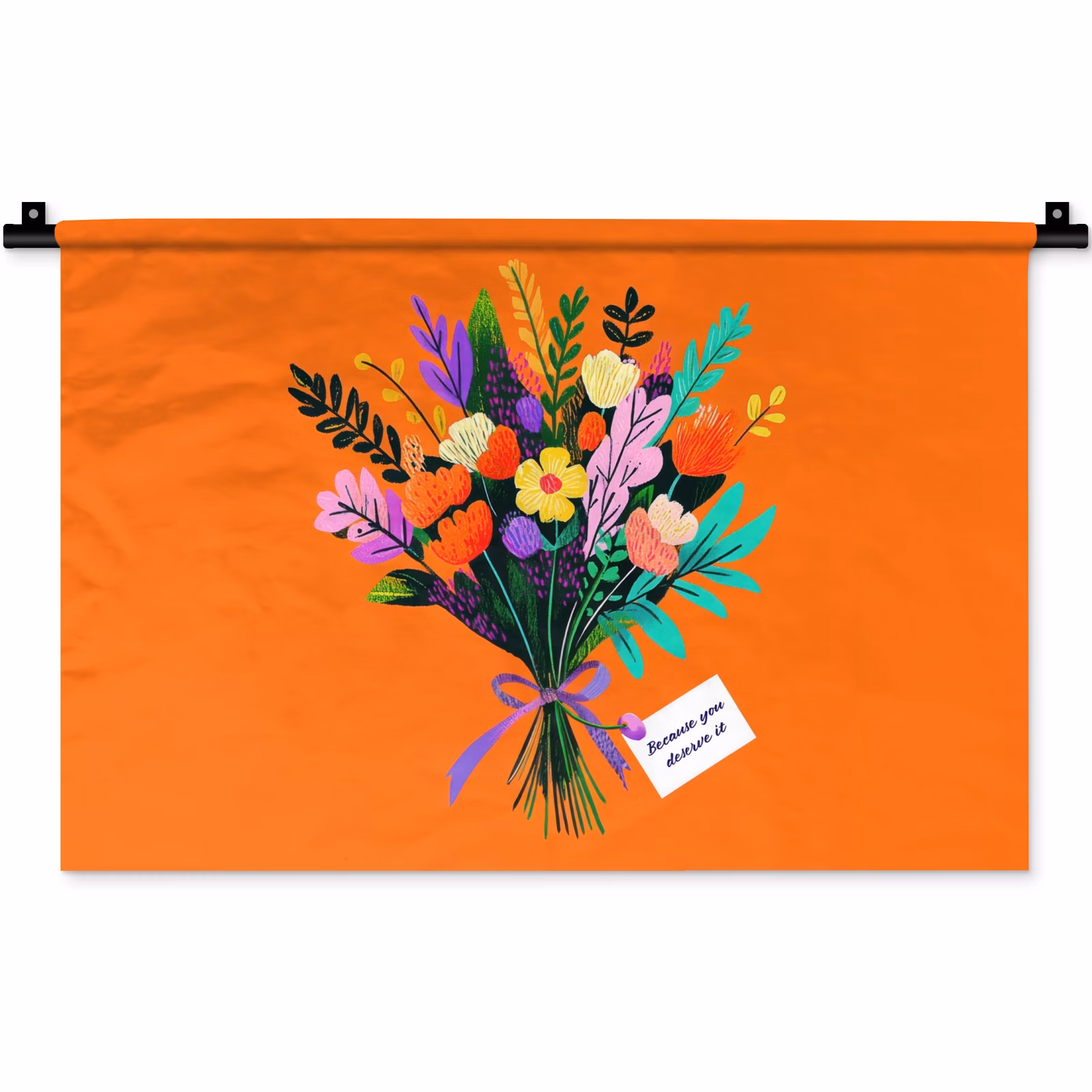 Wandkleed - Kaartje - Boeket - Bloemen — 1