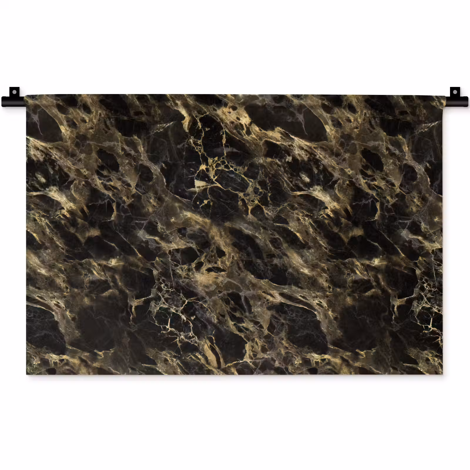 Wandkleed - Kristal - Goud - Zwart - Marmer — 1