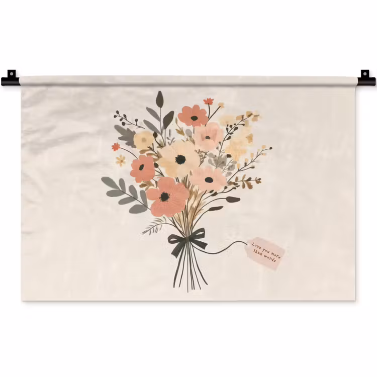 Wandkleed - Bloemen - Quote - Beige - Lint — 1