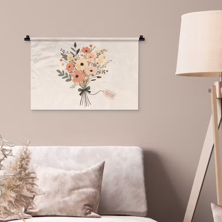 Wandkleed - Bloemen - Quote - Beige - Lint — 2