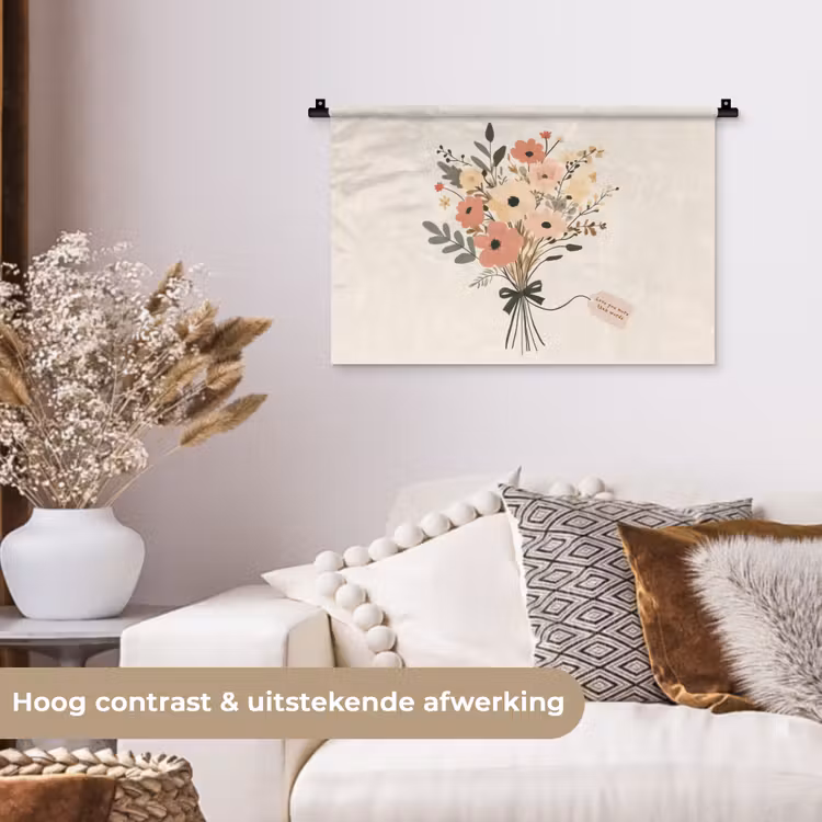 Wandkleed - Bloemen - Quote - Beige - Lint — 4