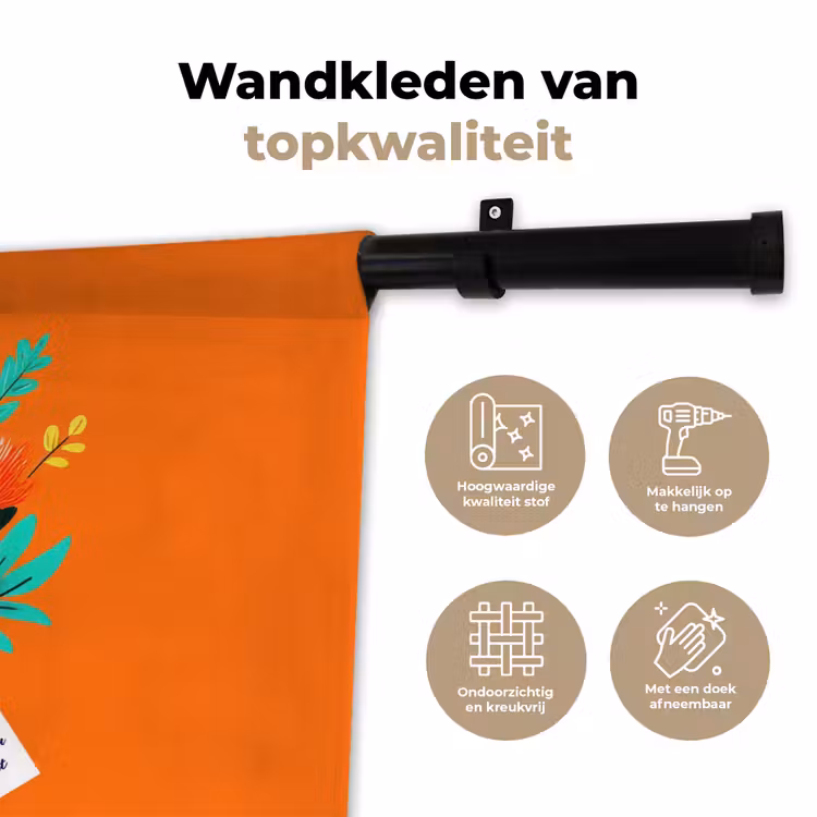 Wandkleed - Kaartje - Boeket - Bloemen — 3
