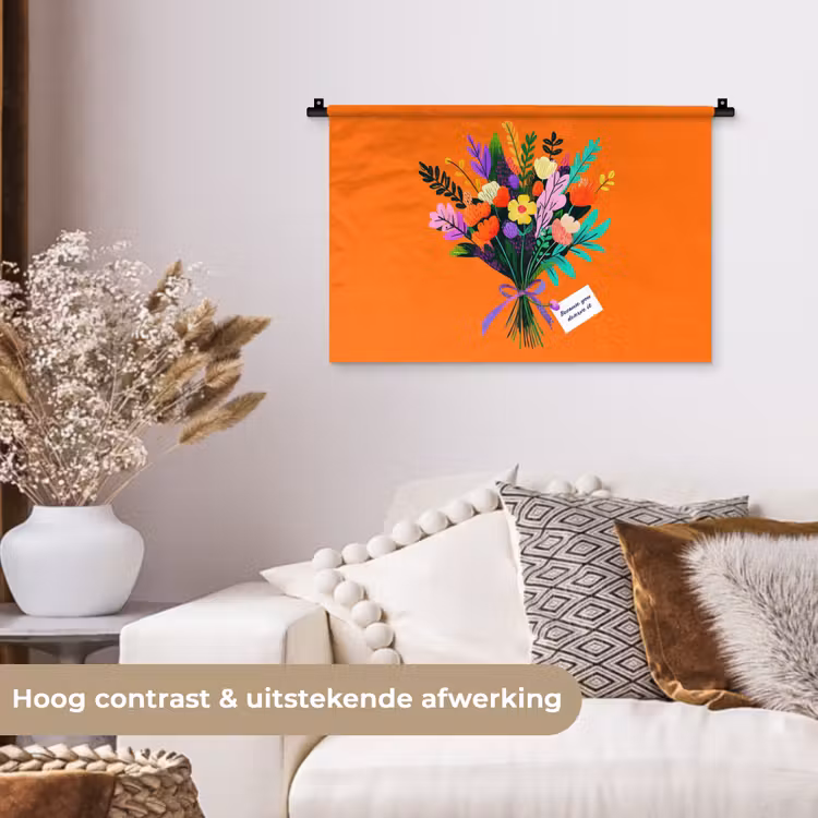 Wandkleed - Kaartje - Boeket - Bloemen — 4
