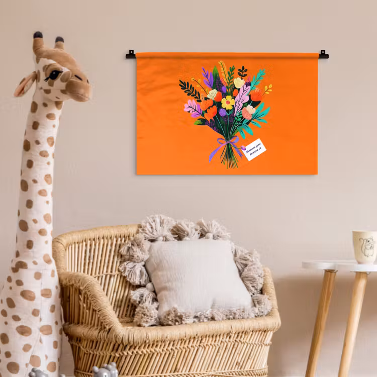 Wandkleed - Kaartje - Boeket - Bloemen — 5