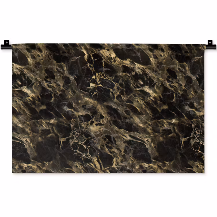 Wandkleed - Kristal - Goud - Zwart - Marmer — 1