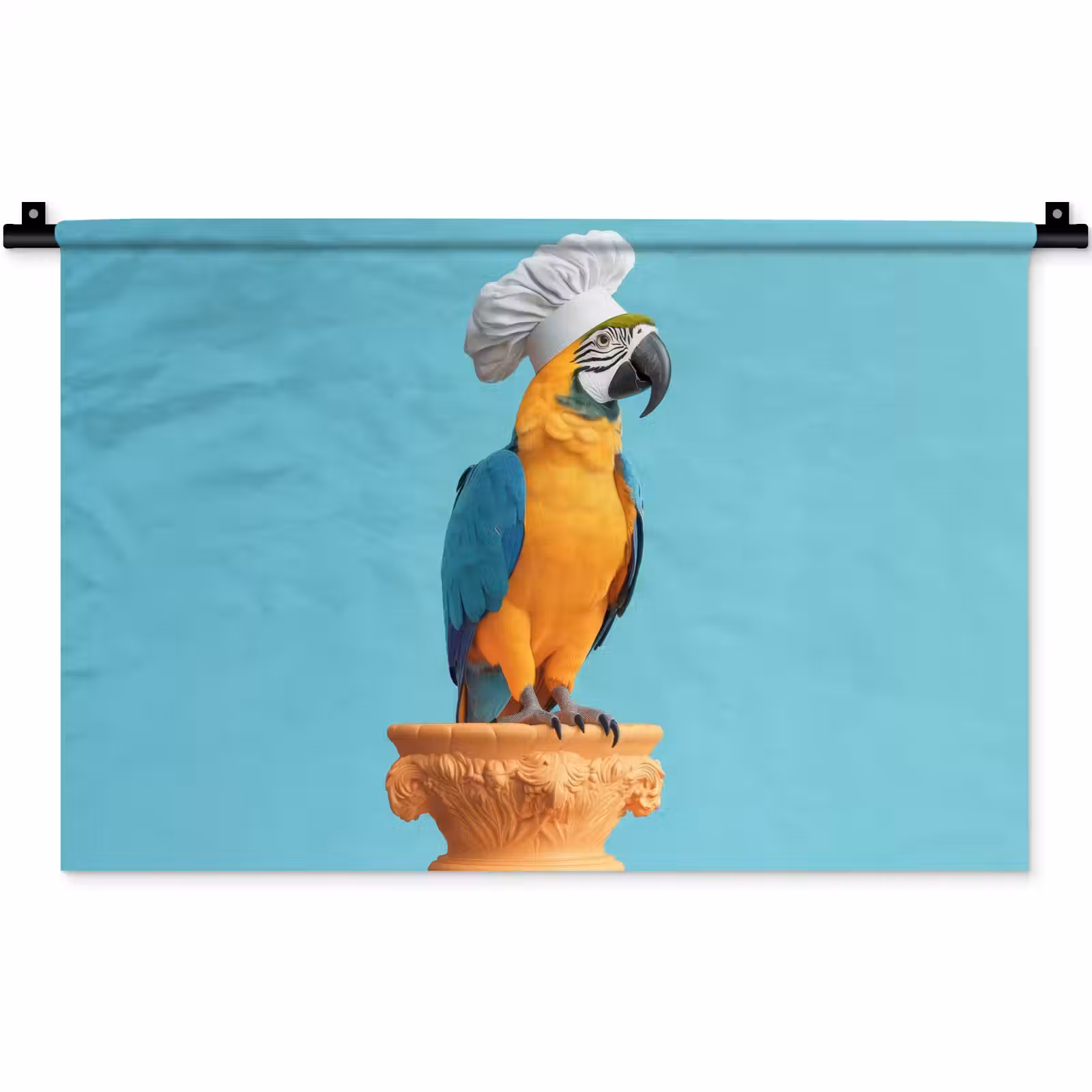 Wandkleed - Papegaai - Koksmuts - Grappig - Vogel — 1